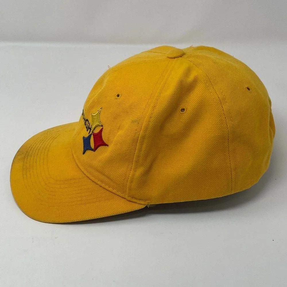 Vintage Pittsburgh Steelers Hat Gold Strapback NFL Football Cap Embroidered